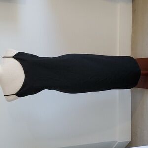 Zara black minimalist maxi slip dress with side zipper size M like new